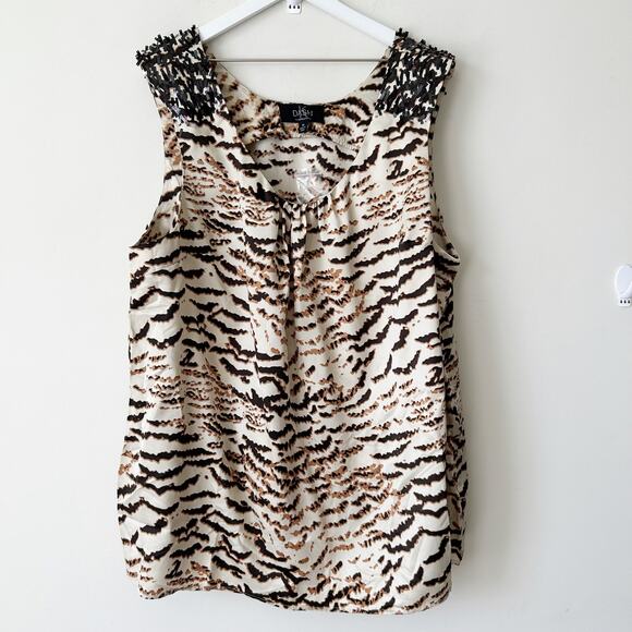 K Dash by Kardashian Animal Print Sequin Top Size 3X Plus NOWT QVC Blouse Tan - Picture 1 of 7